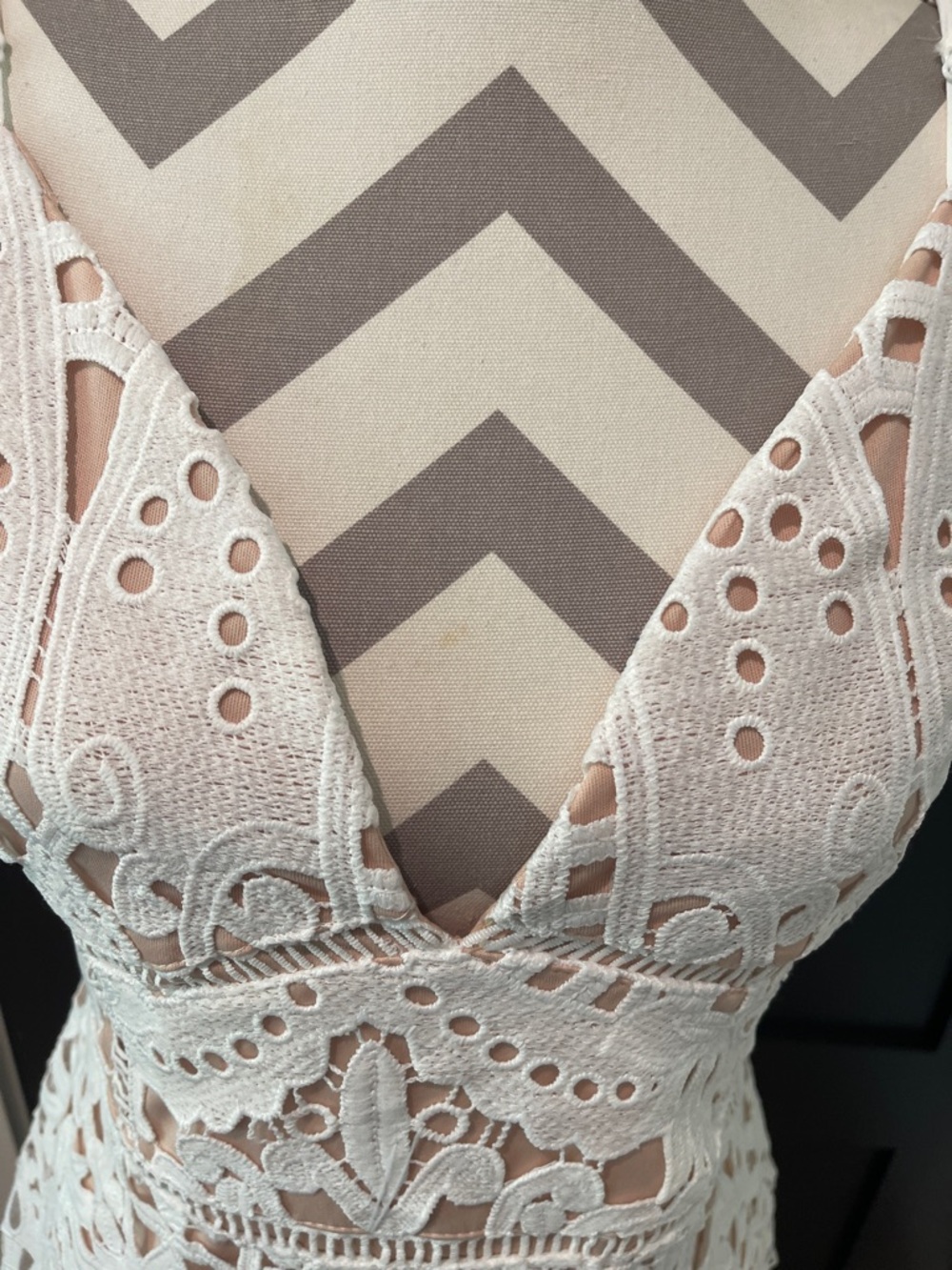 Gianni Bini White Crochet Lace Cottagecore Midi Pencil Dress Size XL - Picture 2 of 8